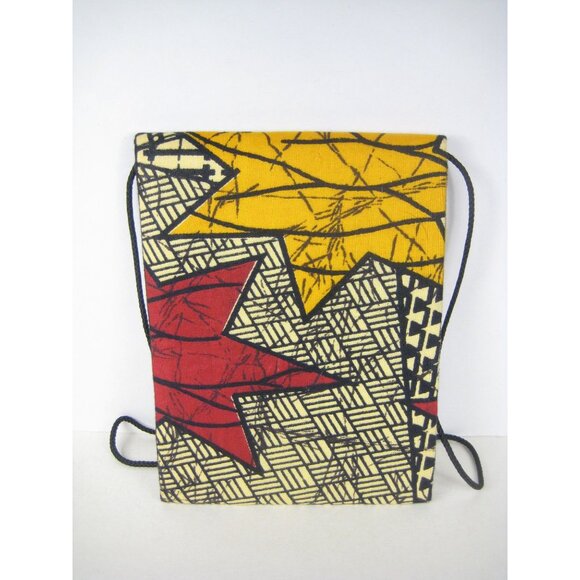 Crossbody African Fabric Handbag Purse Vintage Strap Ghana 100 Cotton - Picture 4 of 12